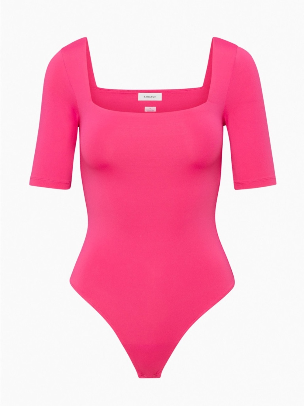 Aritzia Babaton Vibrant Pink Square-Neck Bodysuit size small